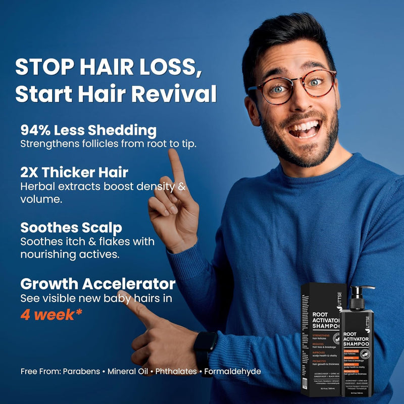 Root Activator Shampoo: Hair Growth Shampoo for Hair Loss and Thinning Hair