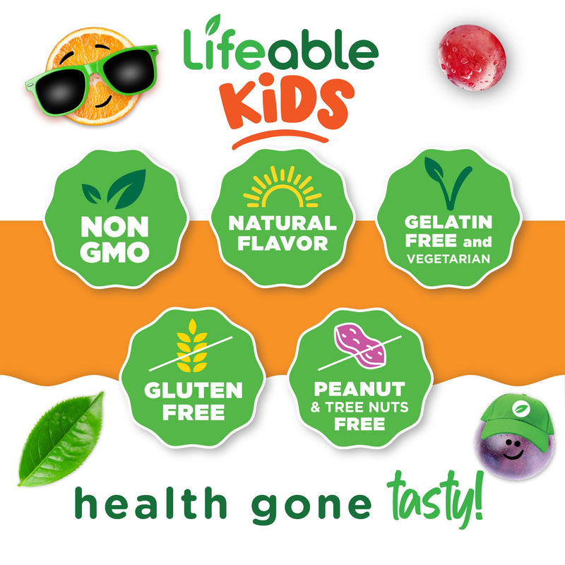[Australia] - Lifeable Zinc for Kids | 25mg | Great Tasting Natural Flavored Zinc Gummies | Gluten Free Vegetarian Non GMO Zinc Supplements | Kids Zinc for Immune Support | 90 Gummies 