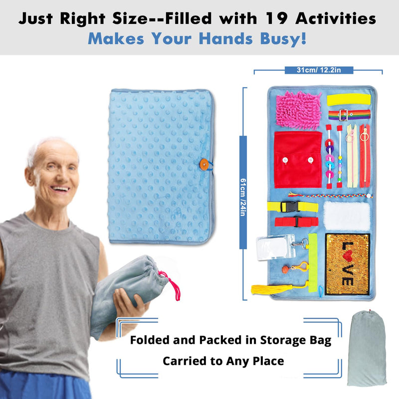 [Australia] - Fidget Blanket for Adults with Dementia, Activities for Seniors, Suitable for Alzheimer's and Autistic Therapy, Relieves Anxiety, Calms and is a Comforting Product for Hand Exercises 