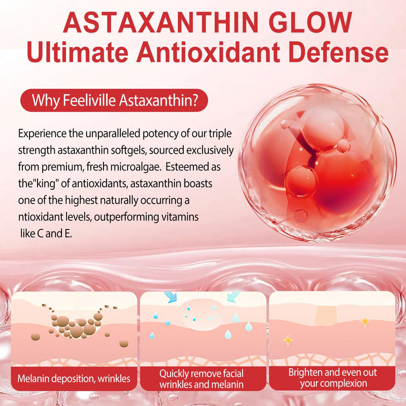 Astaxanthin Supplements, Premium Astaxanthin 12mg Antioxidant with Antioxidant Activity, Supports Eye, Joint, Immune, Skin Health, Internal Circulation, 1Pack(120 Softgels), Non-GMO & No Gluten