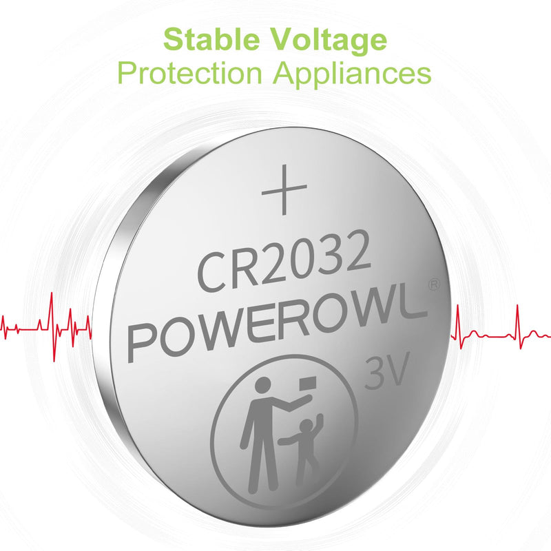 [Australia] - POWEROWL High Capacity CR2032 Battery (20-Pack) 3v Lithium Batteries, 10 Years Leak-Free, Long Lasting Cr 2032 20 