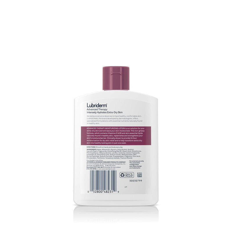 Lubriderm Advanced Therapy Moisturizing Lotion with Vitamins E and B5, Deep Hydration for Extra Dry Skin, Non-Greasy Formula, 6 fl. oz 6 Fl Oz (Pack of 1)