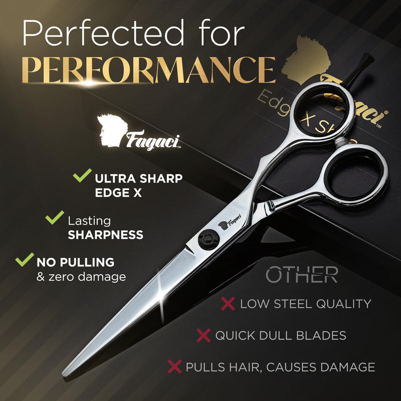 [Australia] - Fagaci Hair Cutting Scissors 6" Razor-Sharp, Professional Hair Scissors for Haircutting with Precise Cut, Haircut Barber Shears with Lasting Sharpness and Durable Steel, Shears for Women and Men Hair Cuttings Scissors 