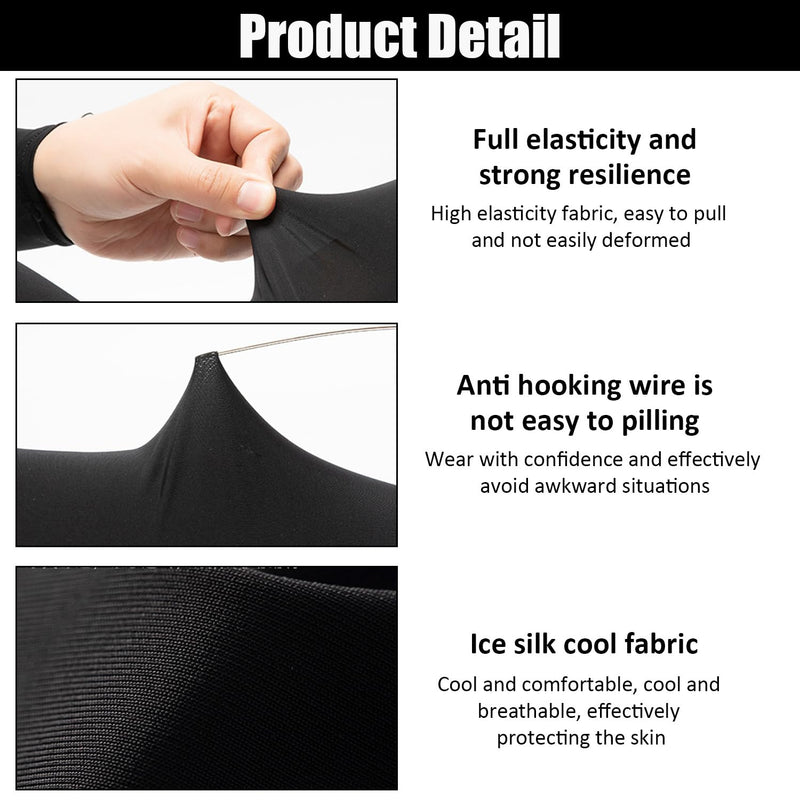 [Australia] - ZEACCT 2 Double Arm Sleeves, Women's Arm Compression Tube, Outdoor Sun Protection Sleeves, UV Protection Ice Sleeves, Sun Protection Cover, Suitable for Cycling, Basketball, Running (Black + White) 