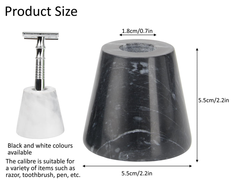 [Australia] - GMYIAK 2 pieces marble razor blade stand, opening diameter 18 mm, desk pen holder, toothbrush razor blade stand for bathroom worktops black 