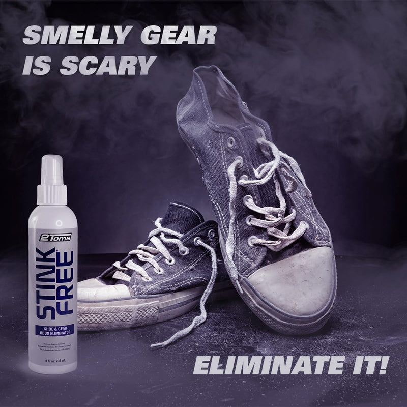 [Australia] - 2Toms StinkFree Shoe Odor Eliminator Spray, Removes Odors Caused by Sweat in Shoes, Sneakers, Cleats, Boots & Gear, 8 Ounces, 2 Bottles 