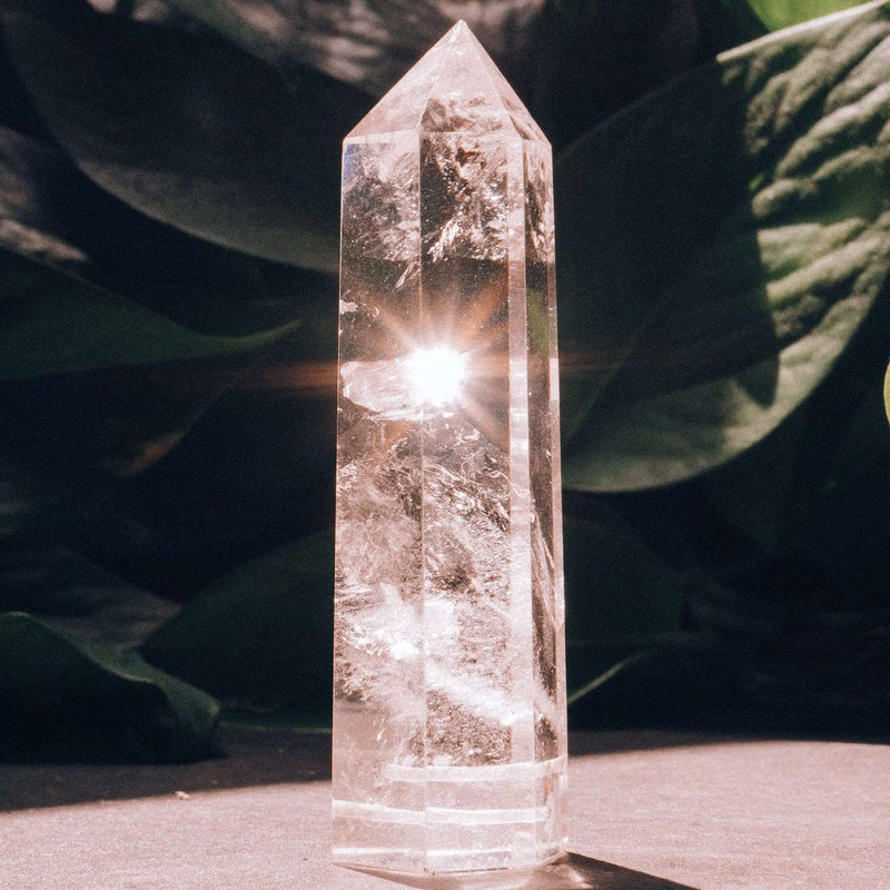 [Australia] - 4" Clear Quartz Healing Crystals Wands Polishing Natural Reiki Energy Wand Stone Hexagonal Point Large Crystal Gemstones for Meditation Therapy Crystal Grid Decoration 1Pcs D-clear Quartz 