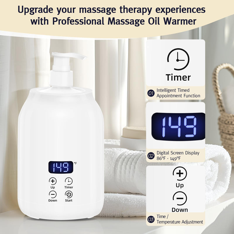 [Australia] - Meifuly Oil Warmer for Massage Therapy & Personal Use, Quick Lotion Warmer Heats Up, with Two Bottles, Adjustable and Constant Temperature 1 Bottle 