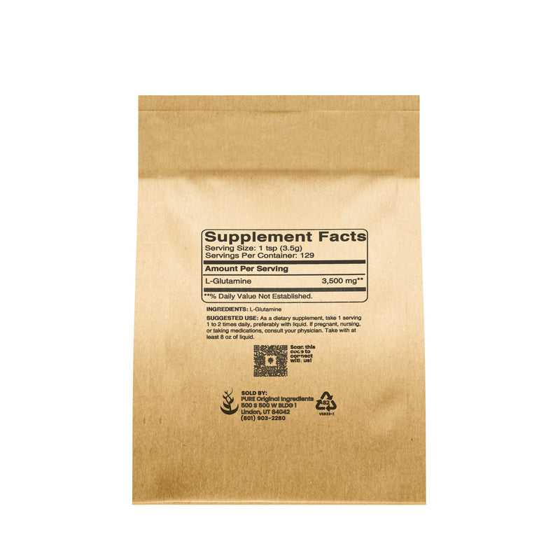 [Australia] - Pure Original Ingredients L-Glutamine (1lb) Alpha-Amino Acid Supplement Powder, Lab-Verified 1 Pound (Pack of 1) 
