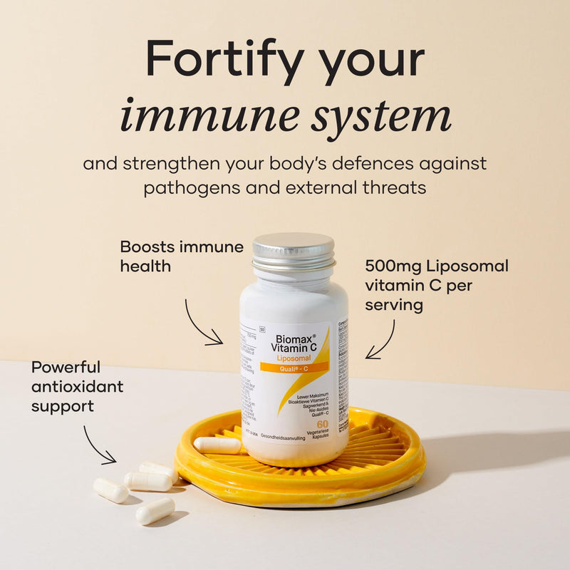 Coyne Biomax – Vitamin C Liposomal 500mg – High Absorption Immune System Booster Supplements for Men & Women with Quali-C – Collagen Booster & Antioxidant Supplement - 60 Vegan Capsules