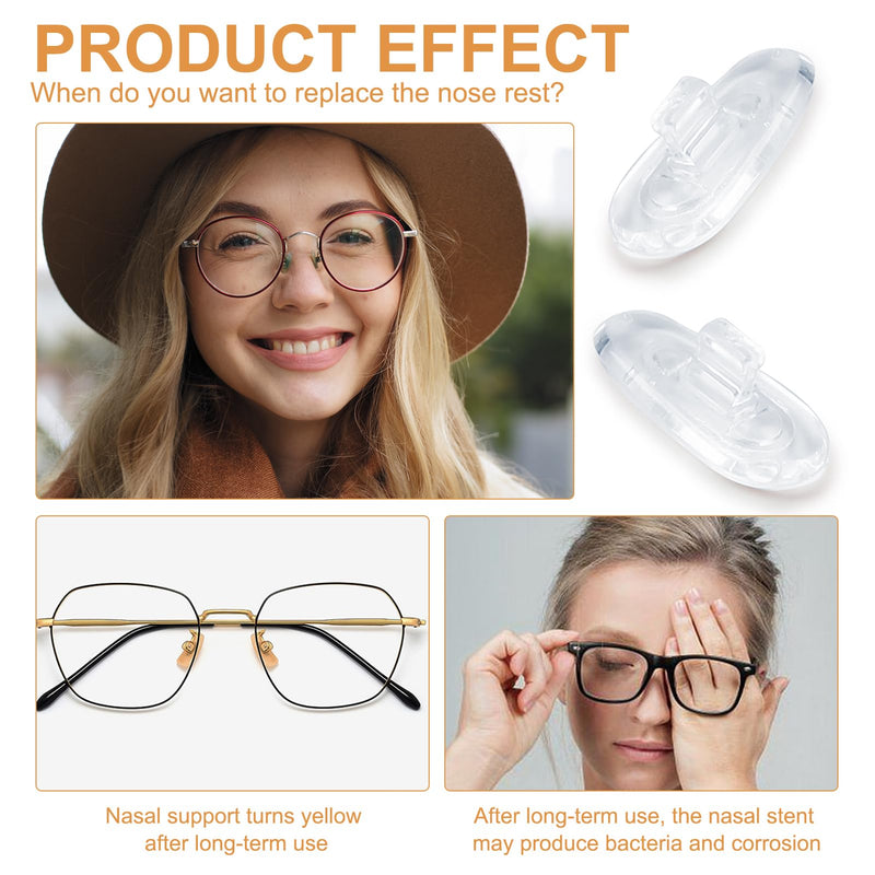 [Australia] - Fsttre Glasses Nose Pads Silicone Glasses Pads Glasses Nose Pads Soft Transparent Non-Slip Nose Pads Glasses for Glasses Sunglasses Non-Slip Glasses Stopper Nose Pad Glasses Accessories 6 