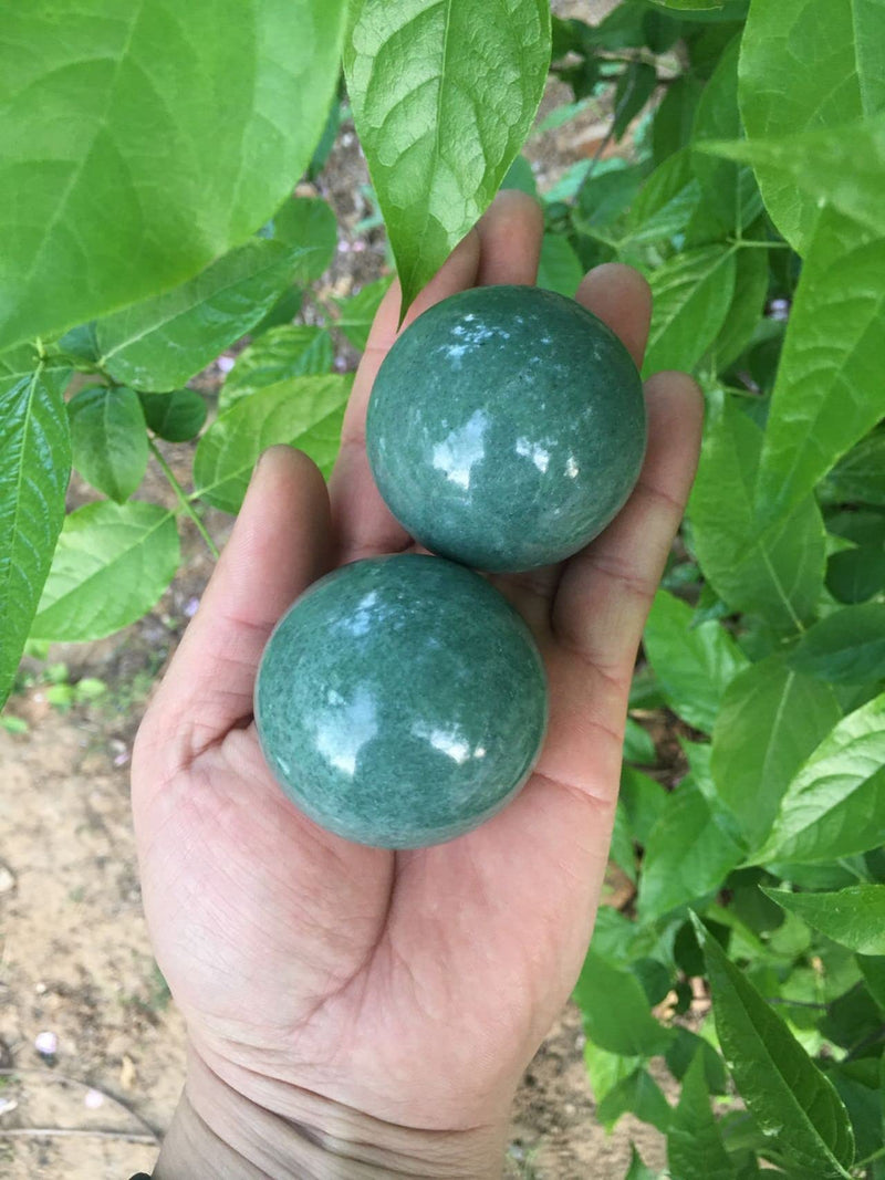 [Australia] - Marble Green Baoding Ball,Chinese Health Sports Massage Ball, Used for Decompression Hand Exercise Ball (2 inches in Diamete) 3 Piece Set 