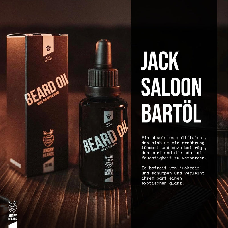 [Australia] - Angry Beards Beard Oil 30 ml - daily care for beard and mustache with special scent and high-quality oils, quick-absorbing, non-greasy (Jack Saloon) musk 