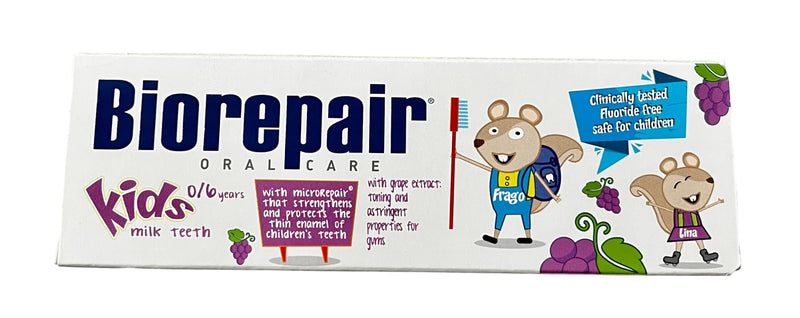Biorepair Kids 0-6 Oral Care Toothpaste Grape 1.7fl.oz 50ml, Pack of 4