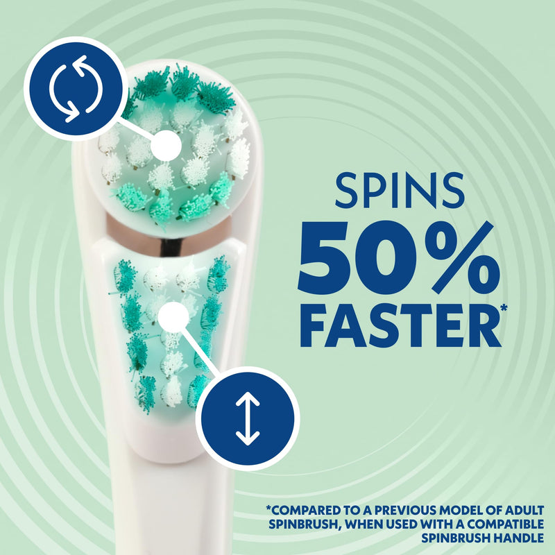 [Australia] - Spinbrush PRO Clean Replacement Heads, Electric Toothbrush Refills, Medium Bristles, 2 Count REFILLS- 2 count Blue 
