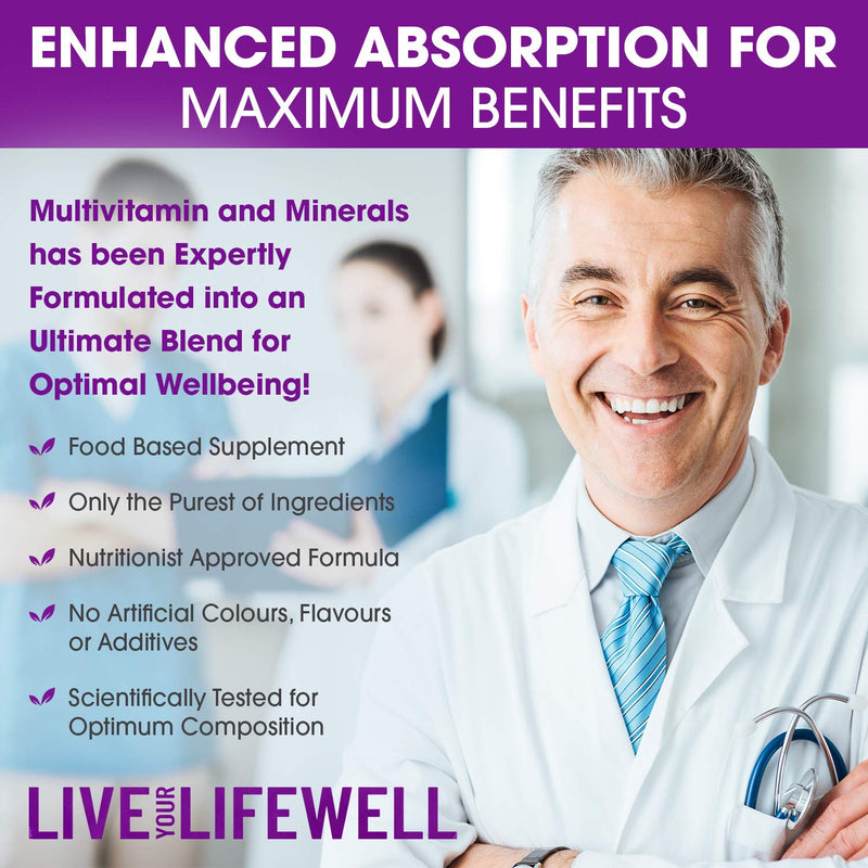 Ultimate Blend Multivitamin & Minerals | Once Daily Nutritional Support with 26 Bioactive Ingredients | Everyday Wellness Supplement | Vegan, Gluten Free | Boosts Energy & Immunity – 60 Vegan Caps…
