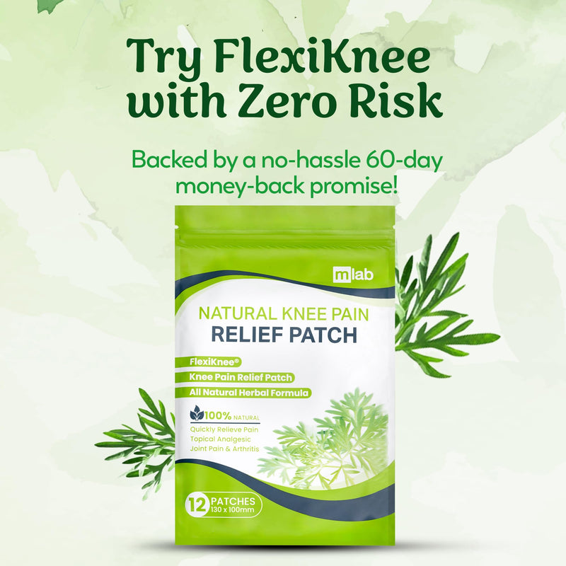 [Australia] - FLexiknee Herbal Knee Patch Set - Natural Wellness Adhesive Patches for Knees - Maximum Strength Warming Relief Pads for Soreness, Swelling, Stiffness, and Joint Discomfort - 1 Pack, 12 Total Patches 