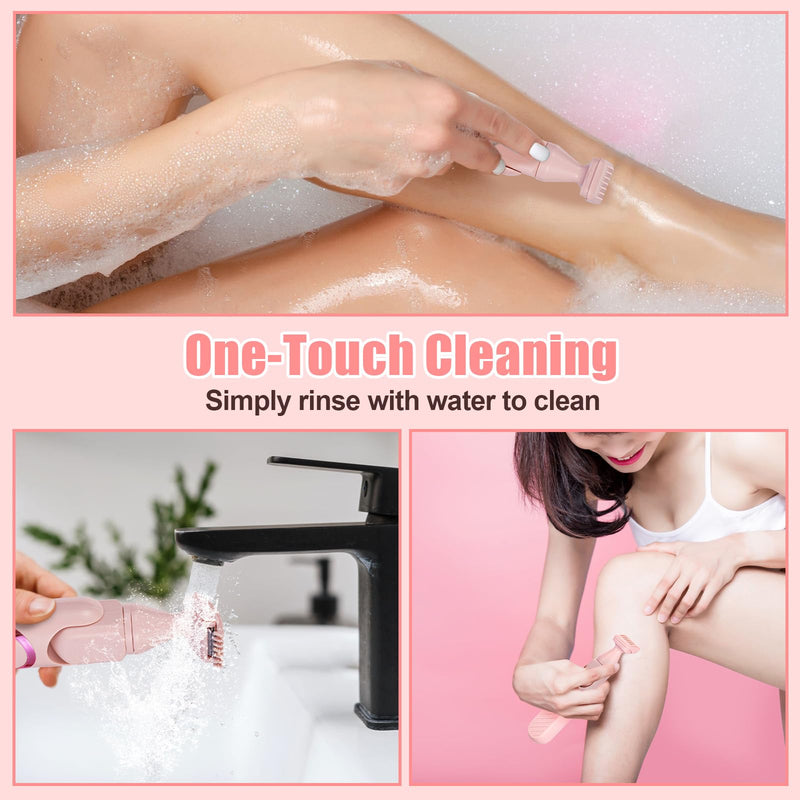 [Australia] - Bikini Trimmer for Women, 5 in 1 Rechargeable Electric Razors Waterproof Wet/Dry Use Body Hair Trimmer for Women & Men Pubic Hair, Private Area, Legs, Face, Nose, Eyebrow, Body (Pink) 