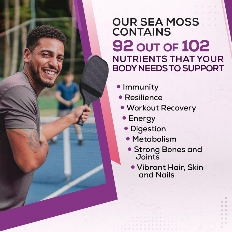 Purple Sea Moss Raw Organic| Makes 160oz of Gel - 100% Wild Crafted| Non-GMO Sun-Dried Mineral Rich Super Food for Energy| Booster Healthy, Immunity Digestion (8oz) Purple 8 Ounce