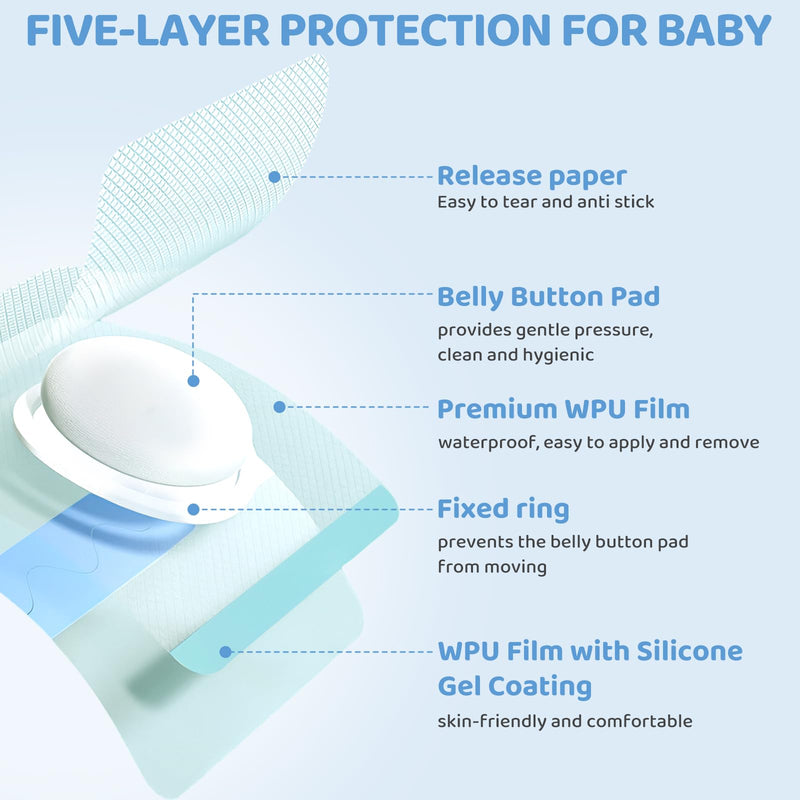 [Australia] - Baby Belly Navel Patches, Waterproof Cotton Pads for Baby Belly Button, Infant Umbilical Patch, Belly Button Patch for Baby Newborn, 8√ó8cm, 10 Pcs 8*8cm 