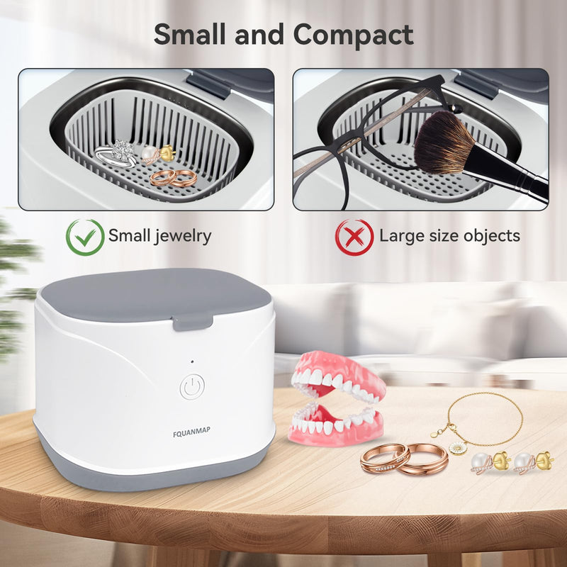 [Australia] - FQuanmap Ultrasonic Denture Cleaner 46KHz Portable Ultrasonic Cleaner 220ML for jewelry, dentures, retainers, mouth guards, aligners and other dental accessories 