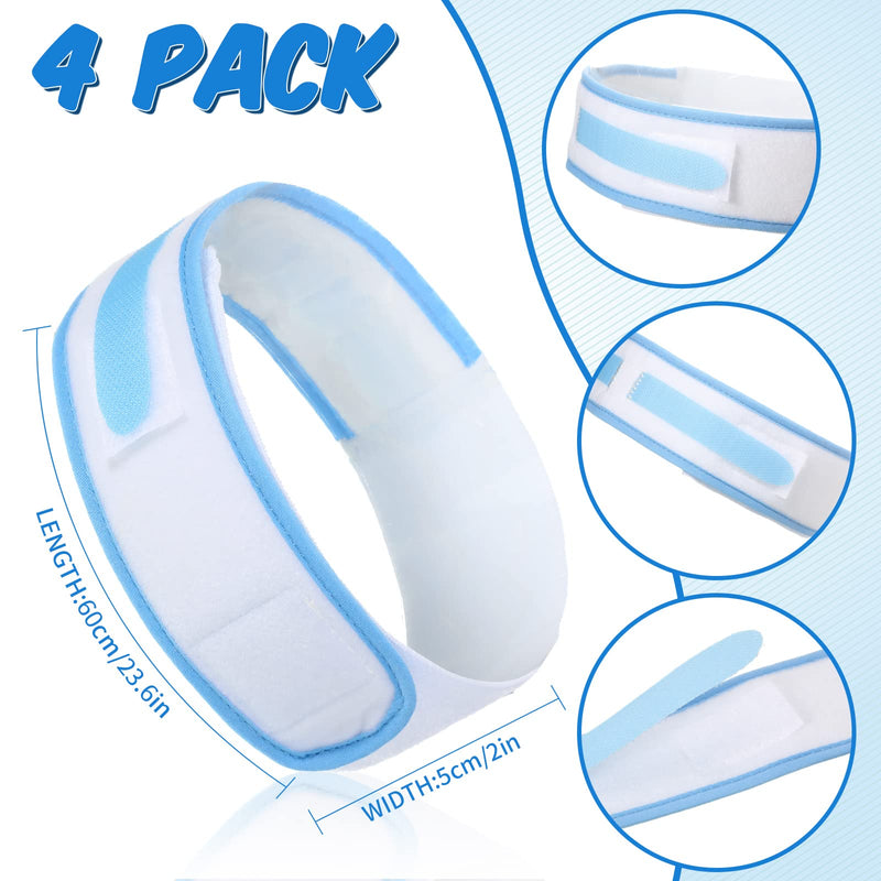 [Australia] - 4 Pcs Catheter Holder Urine Drainage Bag Leg Band Band Straps Anti Slip Urinary Catheter Bag Leg Holder Elastic Foley Catheter Stabilization Device for Men Women, 2 x 23.6 Inch, White and Blue 