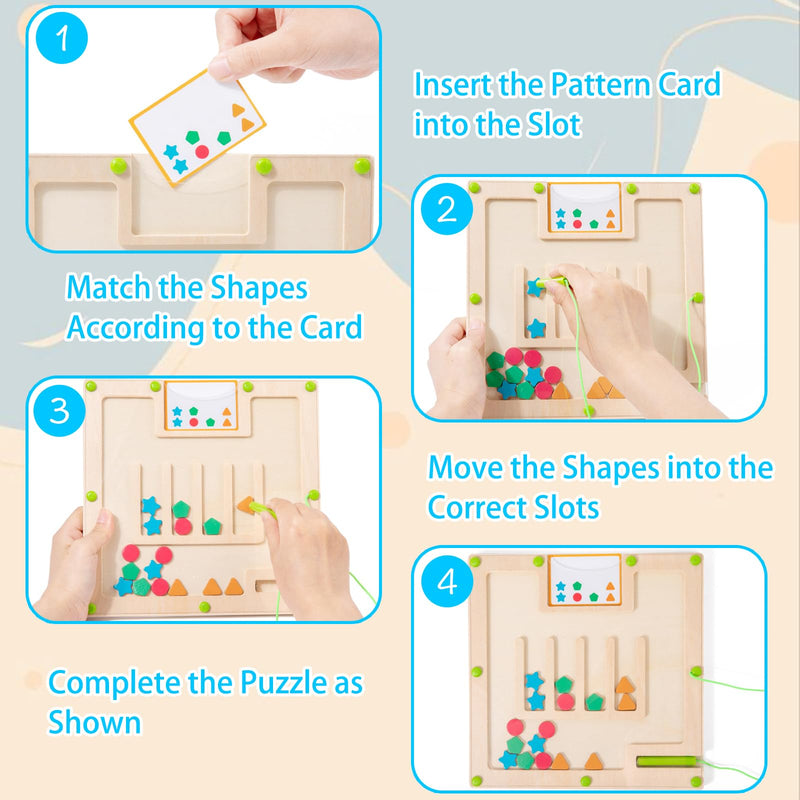[Australia] - Alzheimers Products for Elderly - Sorting Activities for Dementia Patients, Memory Care Activities for Seniors, Tile Matching Cognitive Busy Box Board Gadgets Gifts Large Wooden 