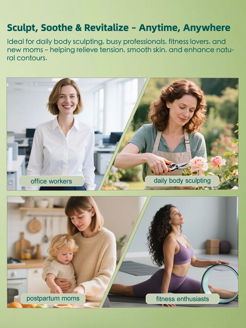 [Australia] - DiDEER Lymphatic Drainage Massager & Anti Cellulite Massage Tool, for Legs, Arms & Belly, Body,Helps Reduce Stretch Marks & Cellulite,With Microcurrent, Light Heat & Vibration - Body Sculpting Machine 