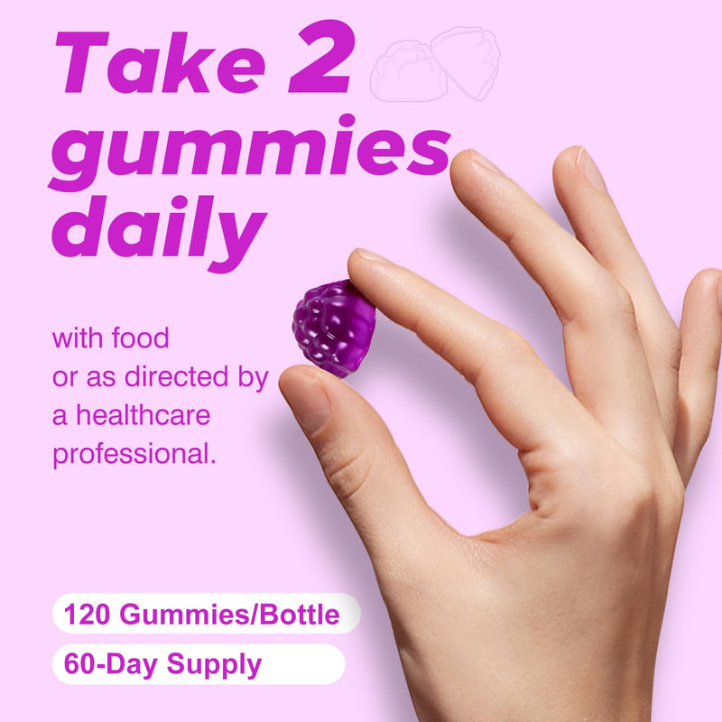 3000mg Organic Ashwagandha Gummies, 5-IN-1 Ashwagandha Supplements, Anxiety Gummies with Vitamin B6 & L-Theanine & GABA & Black Pepper, Ashwagandha for Women & Men - Calming & Relax, 120 Gummies