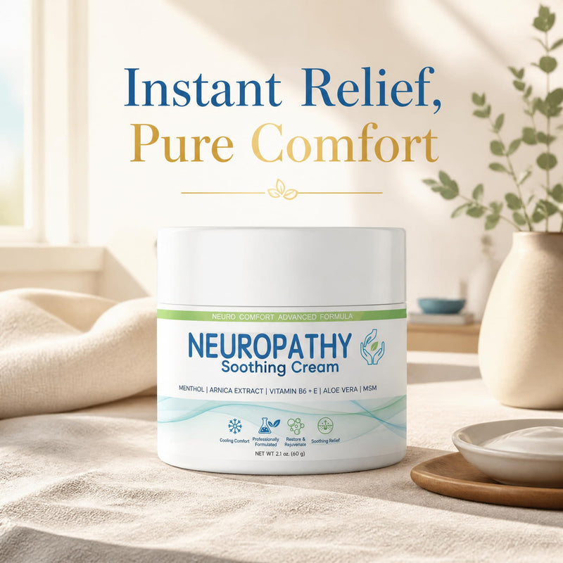 Neuropathy Soothing Cream - Nerve Relief Cream with Menthol, Arnica Extract, Vitamin B6 & E, Aloe Vera, MSM for Feet, Hands, Legs, 2.1 oz