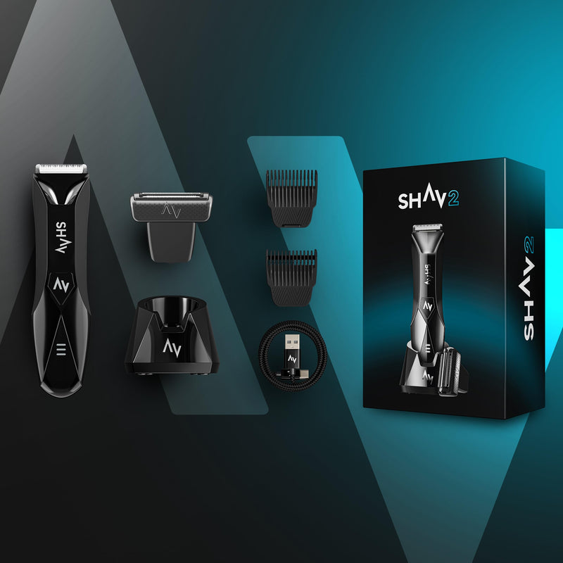 [Australia] - SHAV 2™ CutFree Intimate Razor for Men Waterproof Electric Trimmer Wet/Dry Hair Trimmer with Interchangeable Ceramic Blade Module, Body Groomer for Intimate and Body Hair Men's Care Razor 