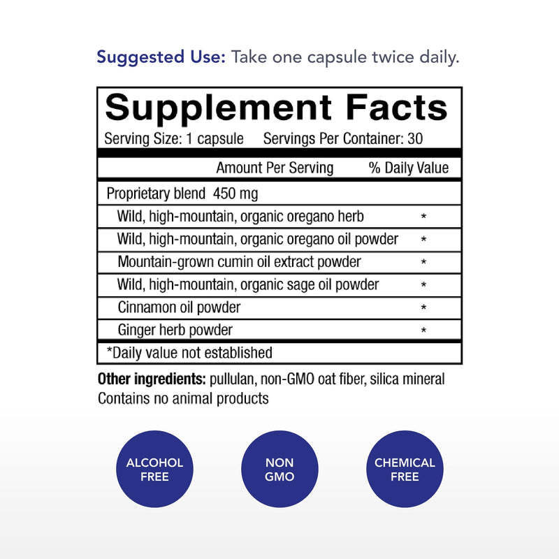 [Australia] - Physician's Strength Oregacillin - 30 Capsules - Multiple Spice Extract - Respiratory Health Support - 30 Servings 