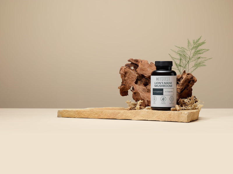 Harrogate Organics Lion's Mane Mushroom Supplement 60 Capsules - Natural Nootropic for Cognitive Boost, Memory Support & Mental Clarity