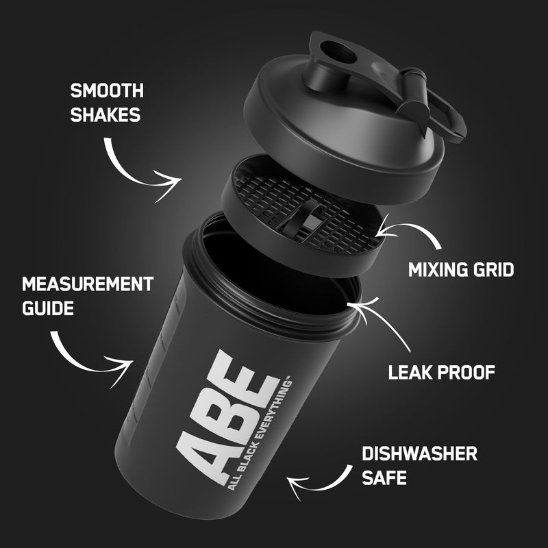 Applied Nutrition Bundle ABE Pre Workout 375g + ABE Black Shaker 400ml | All Black Everything Pre Workout Powder, Energy Drink, Physical Performance, Creatine, Beta Alanine, Caffeine (Sour Apple) Sour Apple Shaker 400 ml