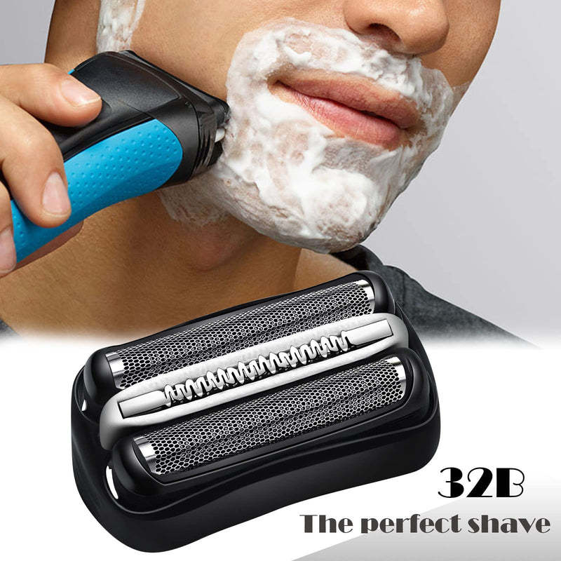 [Australia] - Electric shaving head for Braun Series 3,32B Compatible with Braun Series 3 shaving head, black Series 3 electric shaving head replacement part suitable, replacement blades foil head accessories for razors (32B) 32B 