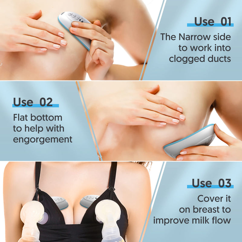 [Australia] - Bellababy Heat+Vibration Lactation Massager (1 Pc),Relieve Ducts Clog,Mastitis,Engorgement and Pain,Increase Milk Flow,6 Modes of Vibration,3 Levles of Heat. Single 1pcs 