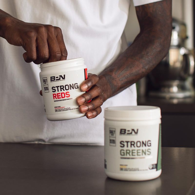 [Australia] - BARE PERFORMANCE NUTRITION, BPN Strong Greens Superfood Powder, Improved Digestion, Increased Energy, Immune System Support, Pineapple Coconut 30 Servings (Pack of 1) 