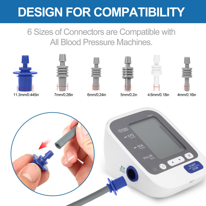 [Australia] - 5.9"-9.5" Small Blood Pressure Cuff Arm - BP Replacement Cuff for Individuals with Thin Tiny Upper Arms, 6 Size Connectors Compatible with Omron and Other Brands, Workable with Your Own Adapter 