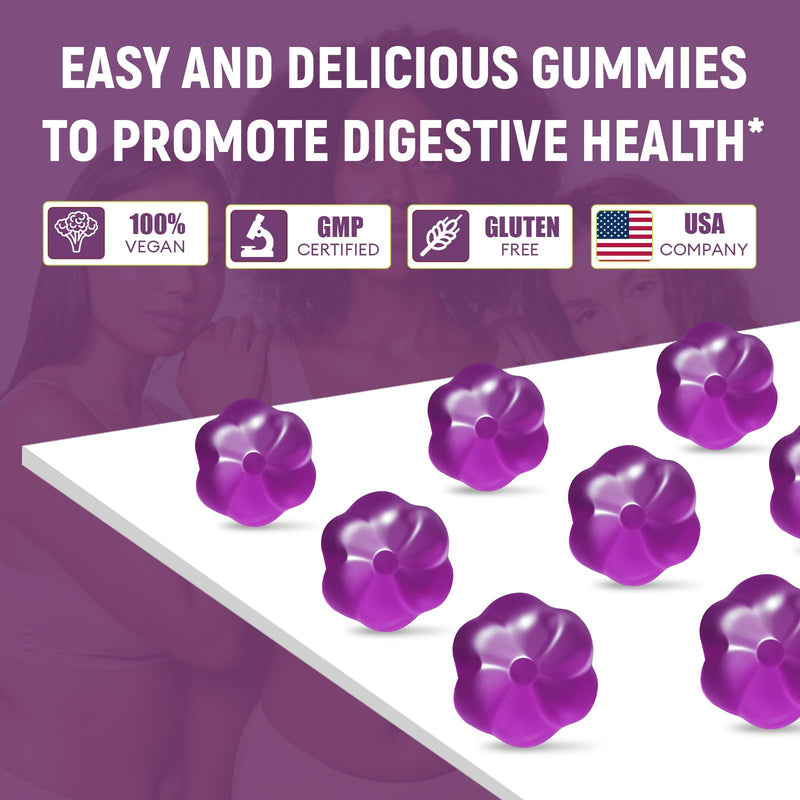 Migcopat 10G Fiber Gummies with 30 Billion CFU Probiotics, Grape Flavor, Bloating Support, Fiber Supplement with Vitamin C, ACV, Inulin, Sugar Free, 180 Count 180 Count (Pack of 1)