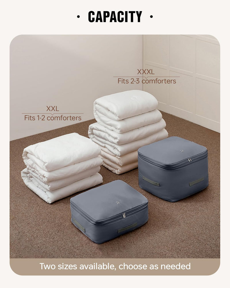 EACHY Travel Makeup Bag & 3-Pack Comforter Storage Bag