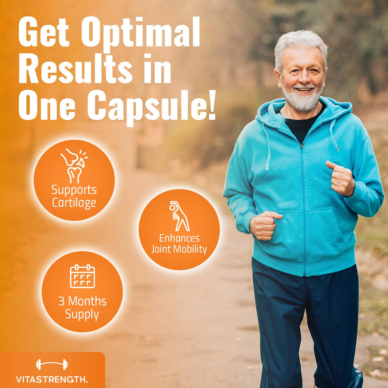 Glucosamine and Chondroitin Complex – 180 High Strength Capsules with MSM, Collagen, Hyaluronic Acid and Boswellia – Contributes to The Maintenance of Normal Immune System – Made in UK