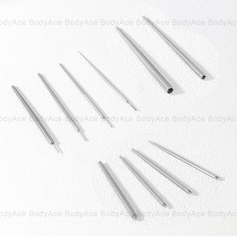 [Australia] - BodyAce 14G 16G 18G 20G Piercing Taper, Stainless Steel Threadless Insertion Pin Screw On Assistant Tool, Curved Body Piercing Stretching Kit for Ear/Nose/Navel/Lip/Eyebrow 16G(1.2mm) Mix 
