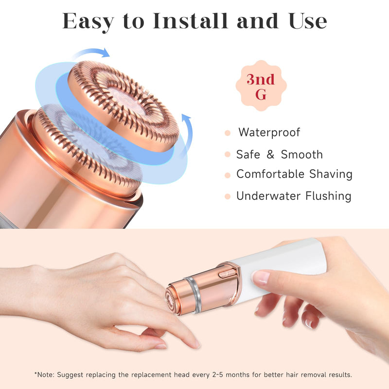 [Australia] - Replacement Heads New Generation 3 for Finishing Touch Flawless Facial Hair Remover Ring Light,New Version Replacement Blades for Women,18K Gold-Plated Rose Gold for Flawless GEN 3 Gold 