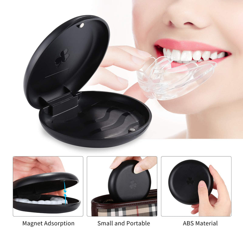 [Australia] - Retainer Cases,Solid Orthodontic Retainer Case (Black) Black 