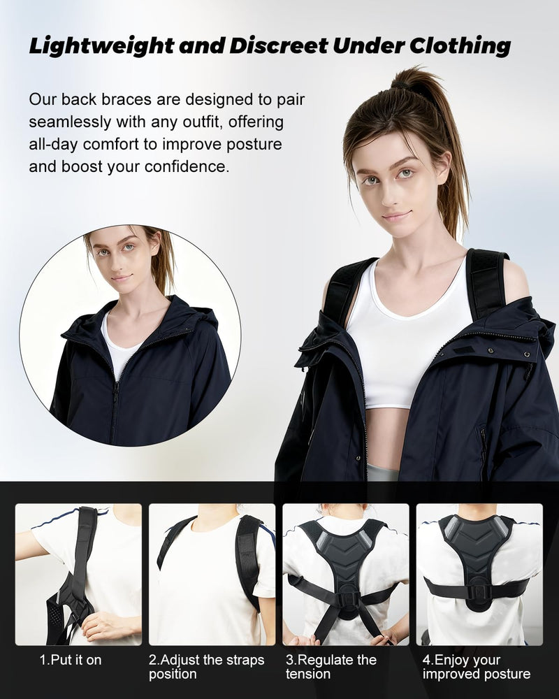 Posture Corrector for Women and Men,Hunchback Posture Corrector,Adjustable and Breathable Upper Back Brace,Providing Pain Relief from Back,Shoulder and Neck