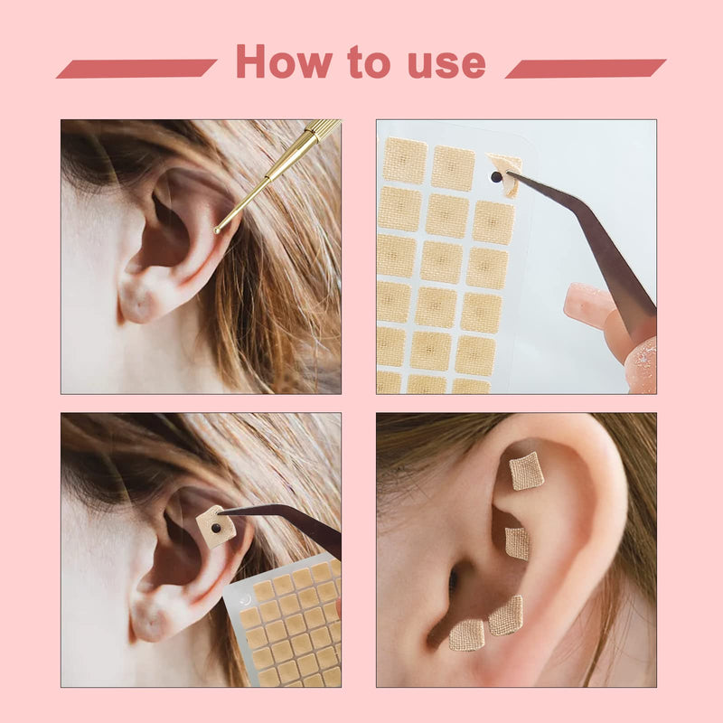 [Australia] - Ear Seeds Acupuncture Kit 600 PcsEar Press Seeds with Acupuncture Needle Ear Points Chart Guide Tweezer for Beginners Relief Facial Tools 
