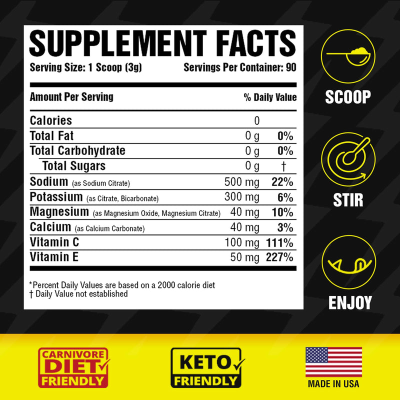 [Australia] - Premium Hydration Powder for Carnivore Diet - Balanced Electrolyte Support, Zero Carb, Keto Friendly - Supplement for Optimal Energy & Recovery - 90 Servings (Unflavored) Unflavored 