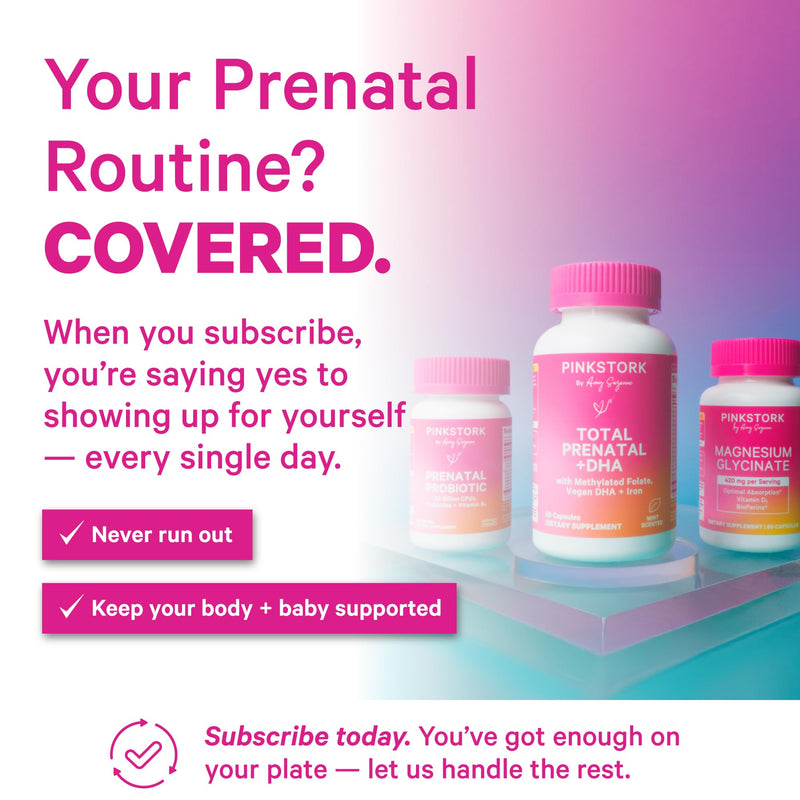 Pink Stork Prenatal Probiotics for Women - 60 Capsules | Vitamin B6, Prebiotics, Morning Sickness Support, Gut Microbiome & Immune Support Unflavored 30 Count (Pack of 2)