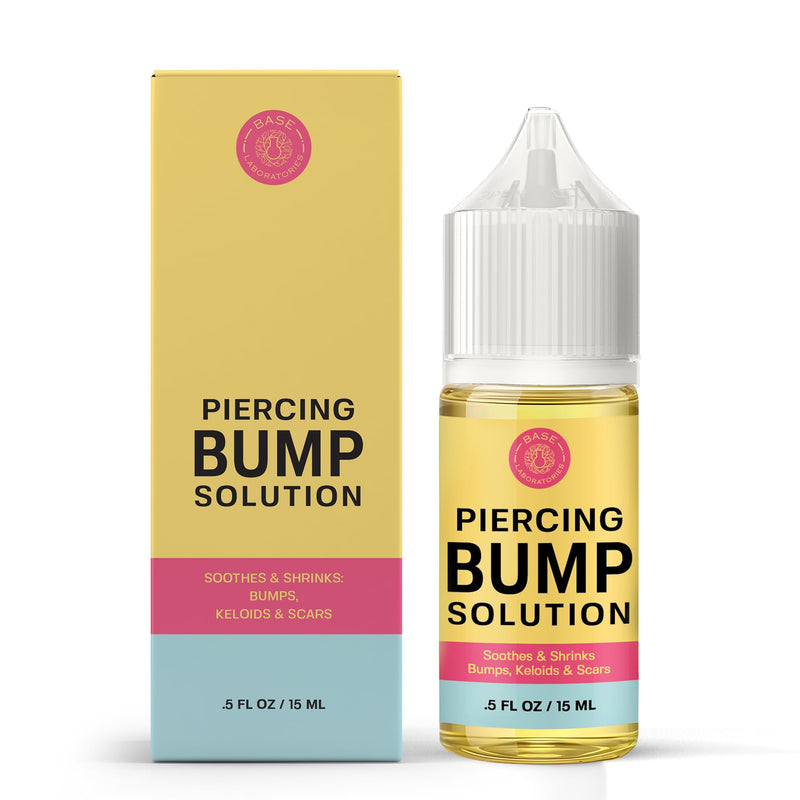 [Australia] - BASE LABORATORIES Piercing Keloid Bumps Shrinking Duo | Piercing Bump Treatment (.5oz) + Keloid Bump Removal Gel (2oz) | Keloid Scar Removal for all Scars, Keloids & Piercing Bumps 
