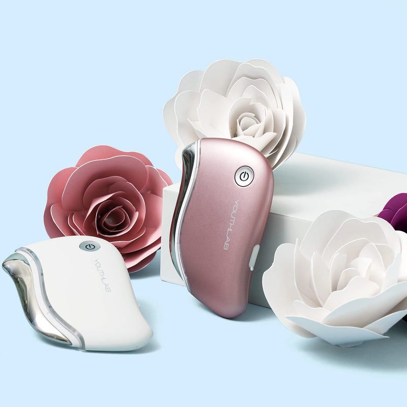 ProSculpt Heated Gua Sha Facial Massager – Electric Guasha Tool for Face Sculpting, Relaxation & Skincare | Soothing Vibration Facial Massage Tool with Contoured Design (White) White